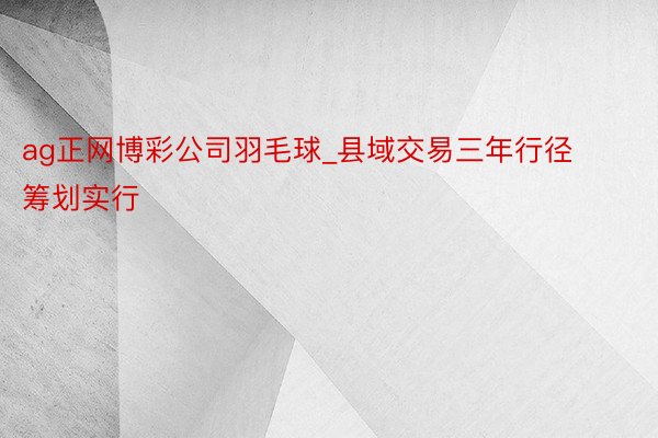 ag正网博彩公司羽毛球_县域交易三年行径筹划实行
